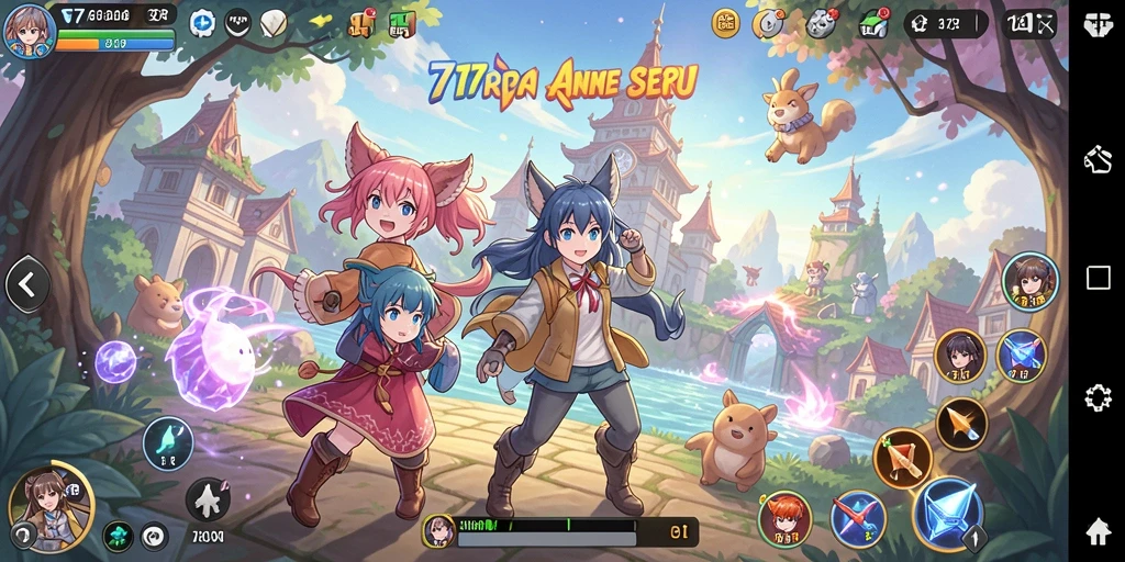 Screenshot gameplay 77RP dengan karakter anime menarik.