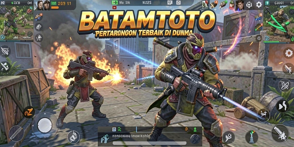 Screenshot menunjukkan pertarungan seru antara karakter di BATAMTOTO.