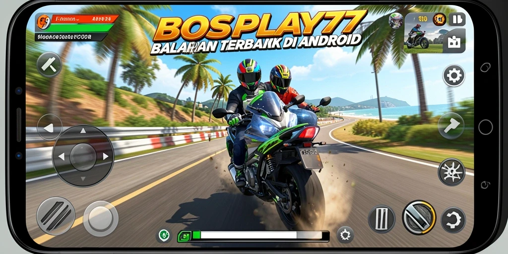 Gameplay mendebarkan di BOSPLAY77 dengan balapan motor yang seru.