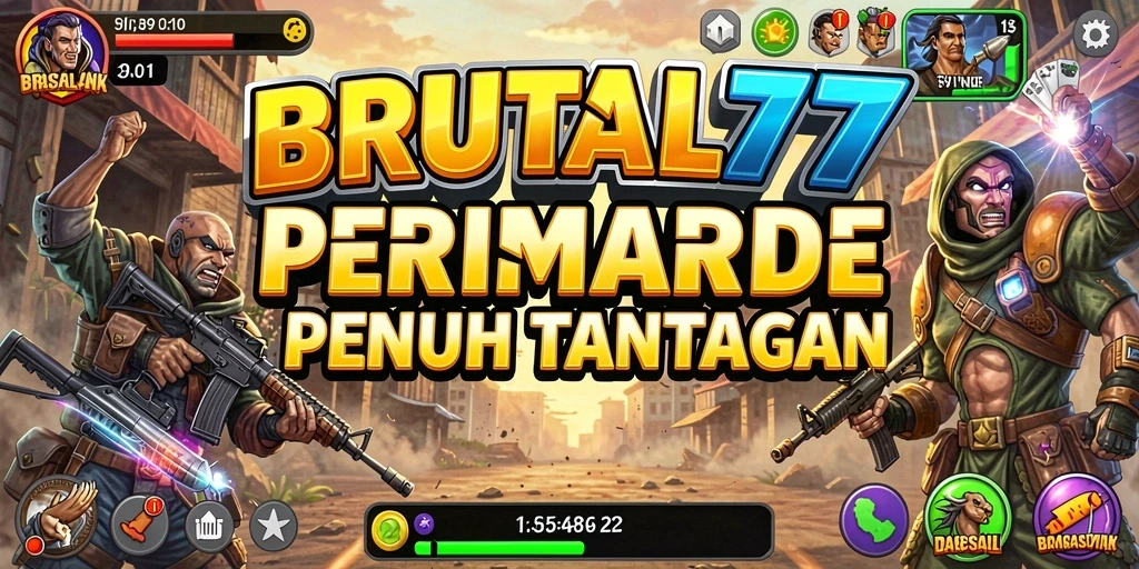 Tampilan gameplay seru dan penuh aksi dari BRUTAL77.