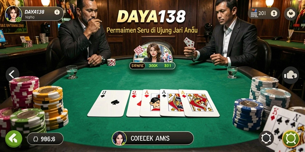 Tampilan gameplay Poker yang mengasyikkan dari DAYA138.