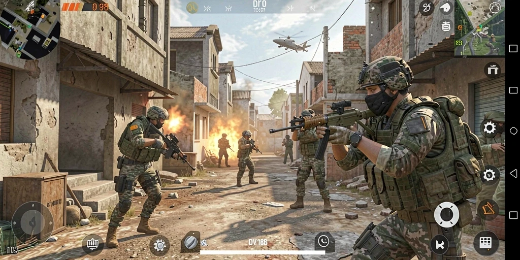Screenshot utama DV188 menampilkan aksi intens gameplay FPS.
