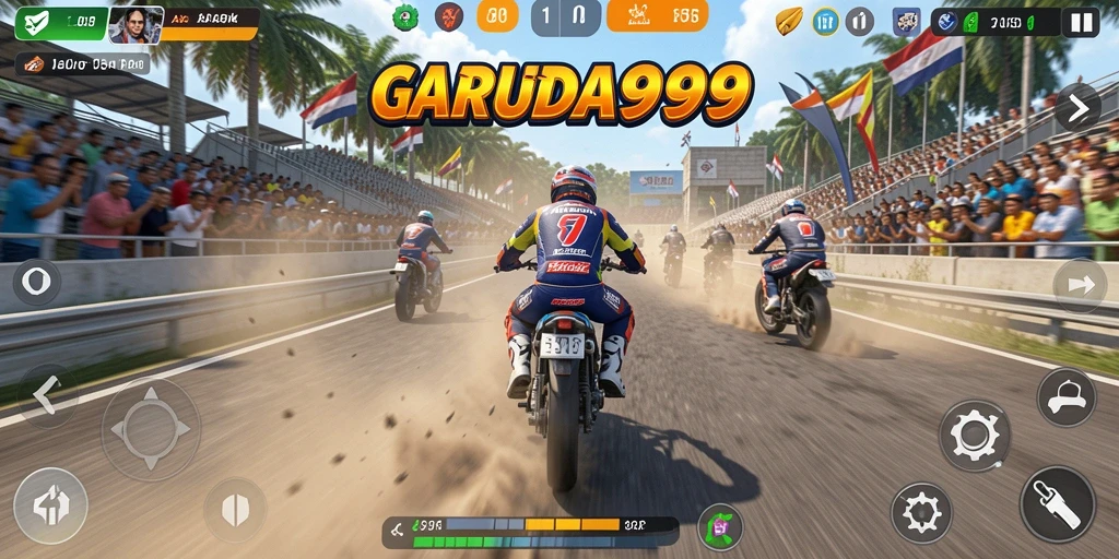 Tampilan gameplay memukau dengan aksi balap yang seru.