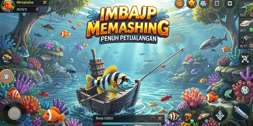 Tampilan gameplay seru saat menangkap ikan di IMBAJP.