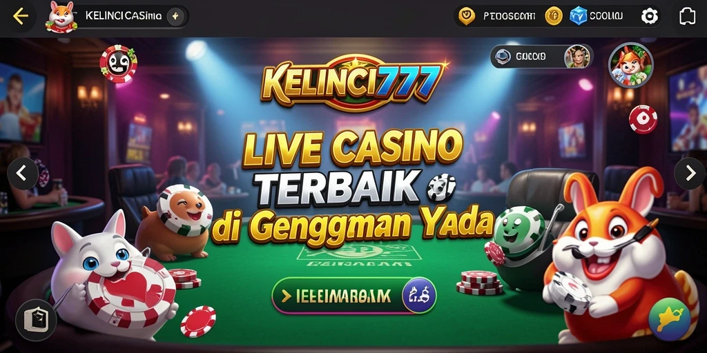 Tampilan utama KELINCI777 menampilkan gameplay Live Casino yang menarik.