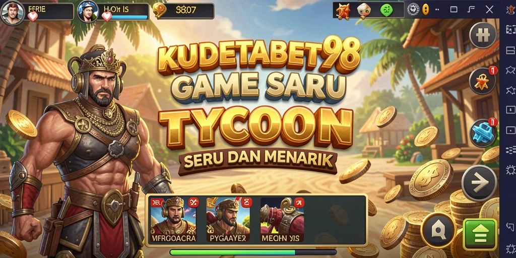 Tampilan gameplay seru dari KUDETABET98 yang menampilkan elemen bisnis Tycoon.