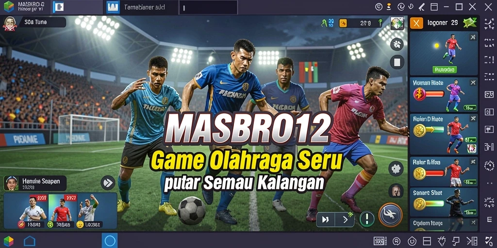 Tampilan gameplay seru dari MASBRO12 dengan aksi olahraga mendebarkan.
