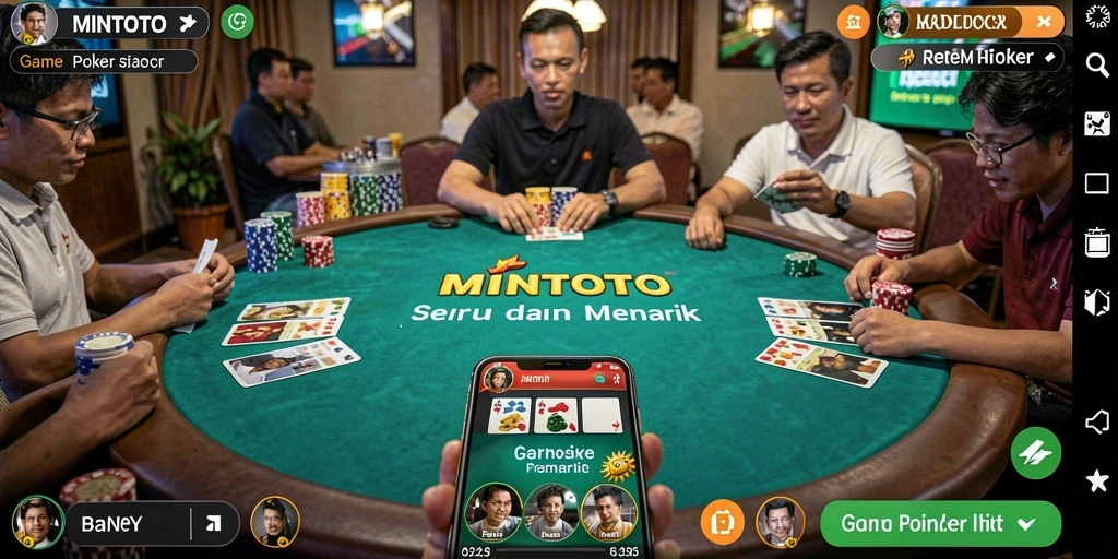Tampilan gameplay poker yang menegangkan dan interaktif di MINTOTO.